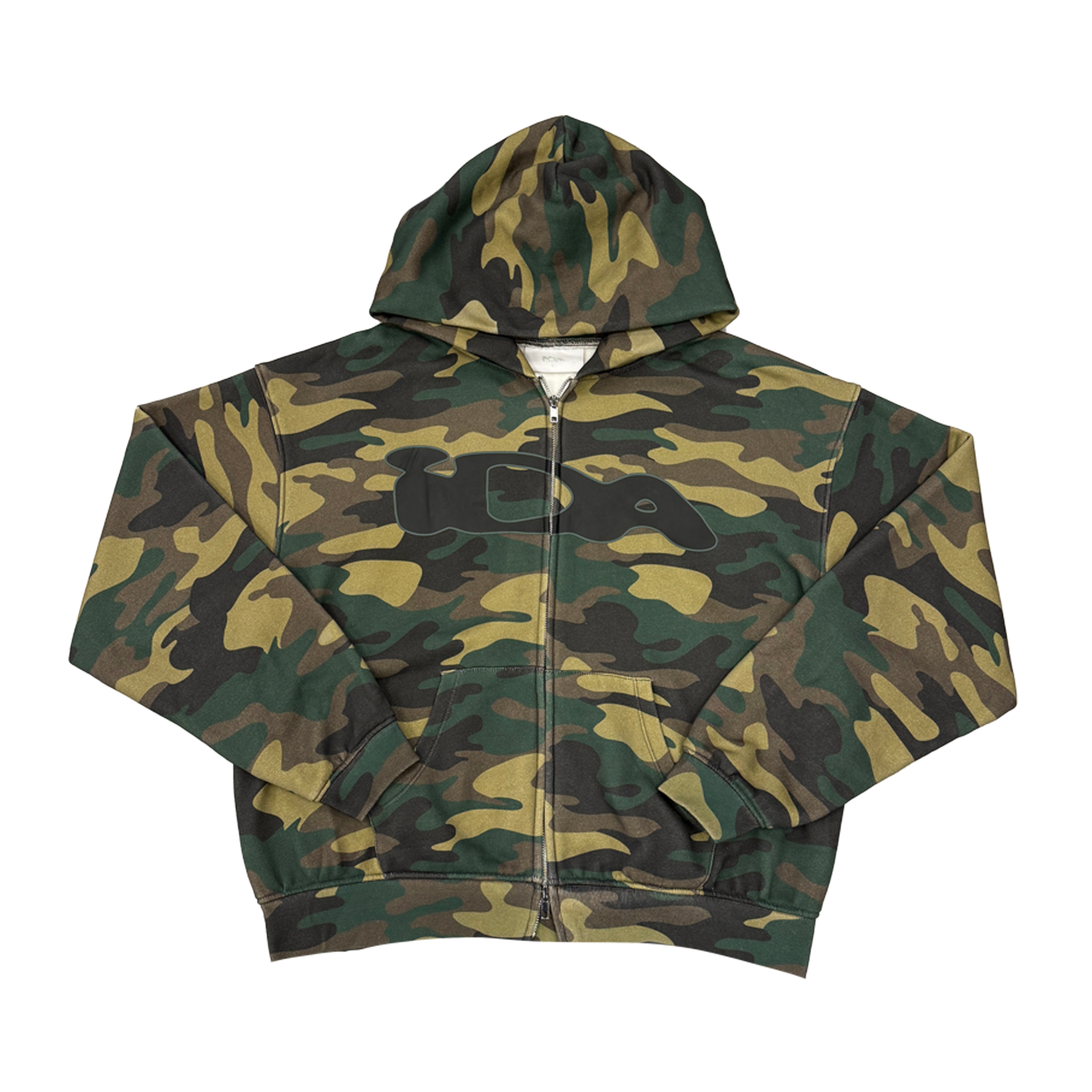 CAMO DOUBLE ZIP UP HOODIE – IDA