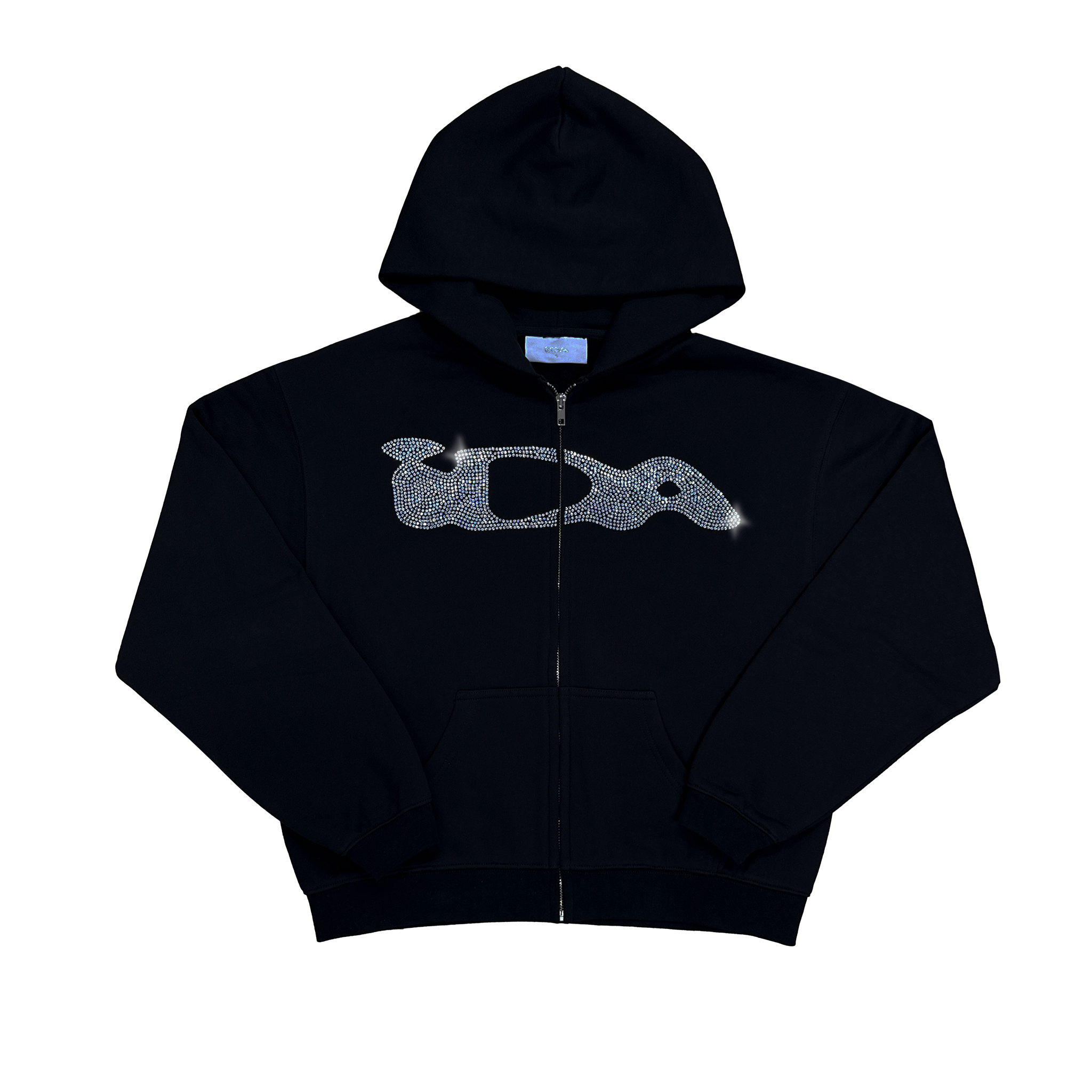 RHINESTONE ZIP UP BLACK – IDA