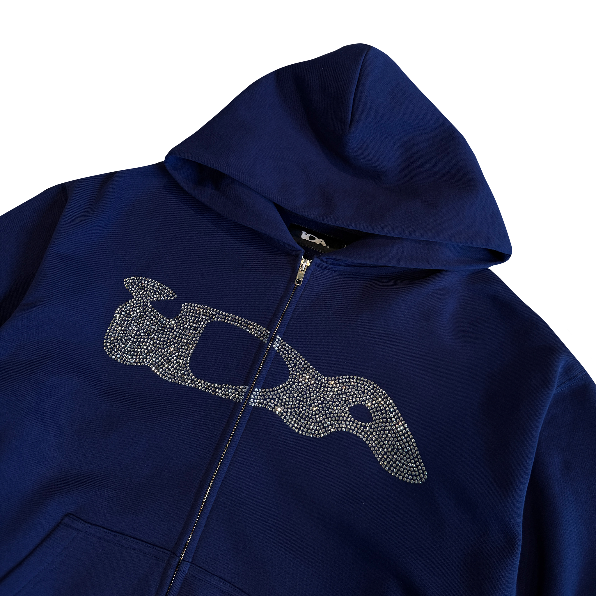 RHINESTONE ZIP UP NAVY – IDA