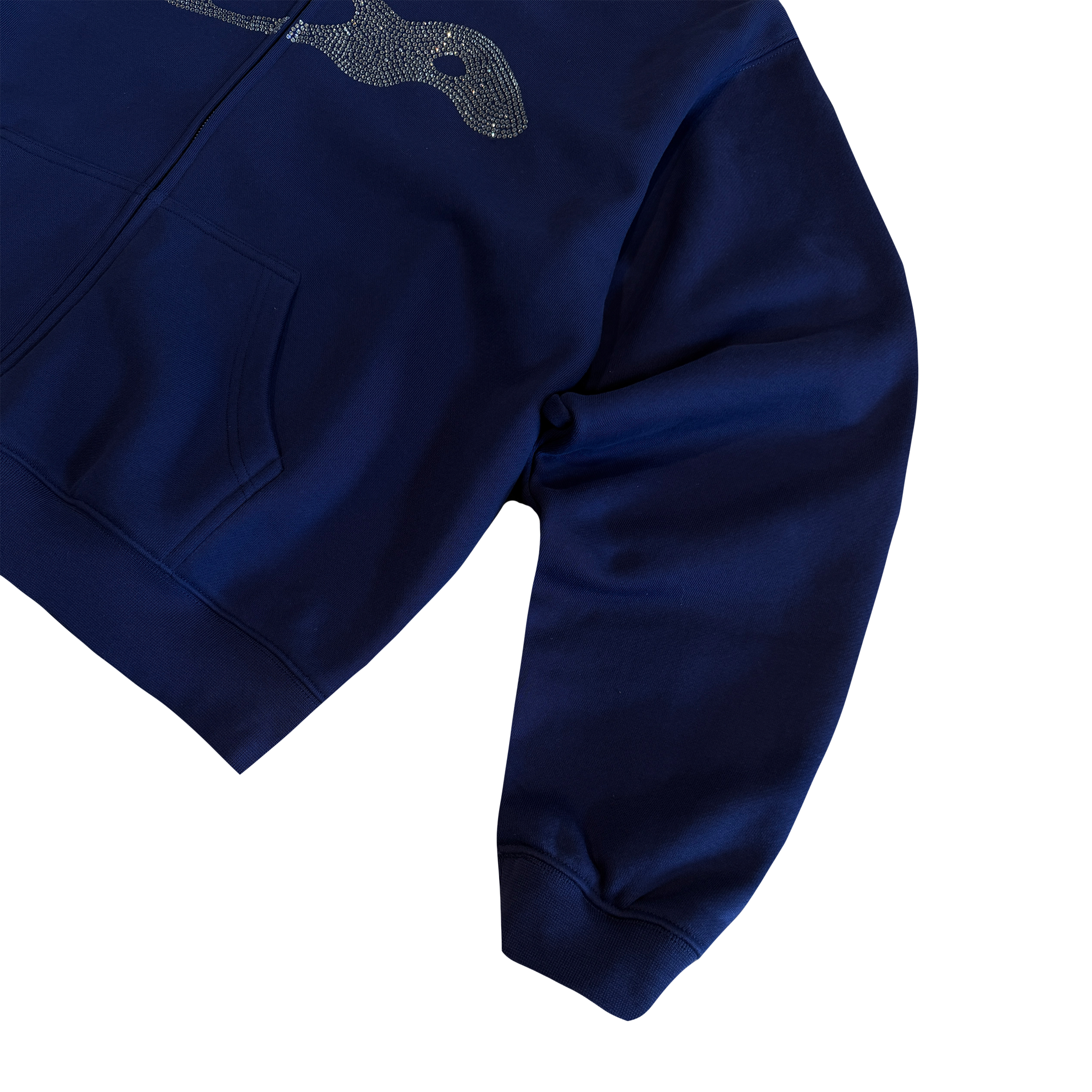 RHINESTONE ZIP UP NAVY – IDA RHINESTONE ZIP UP NAVY – IDA