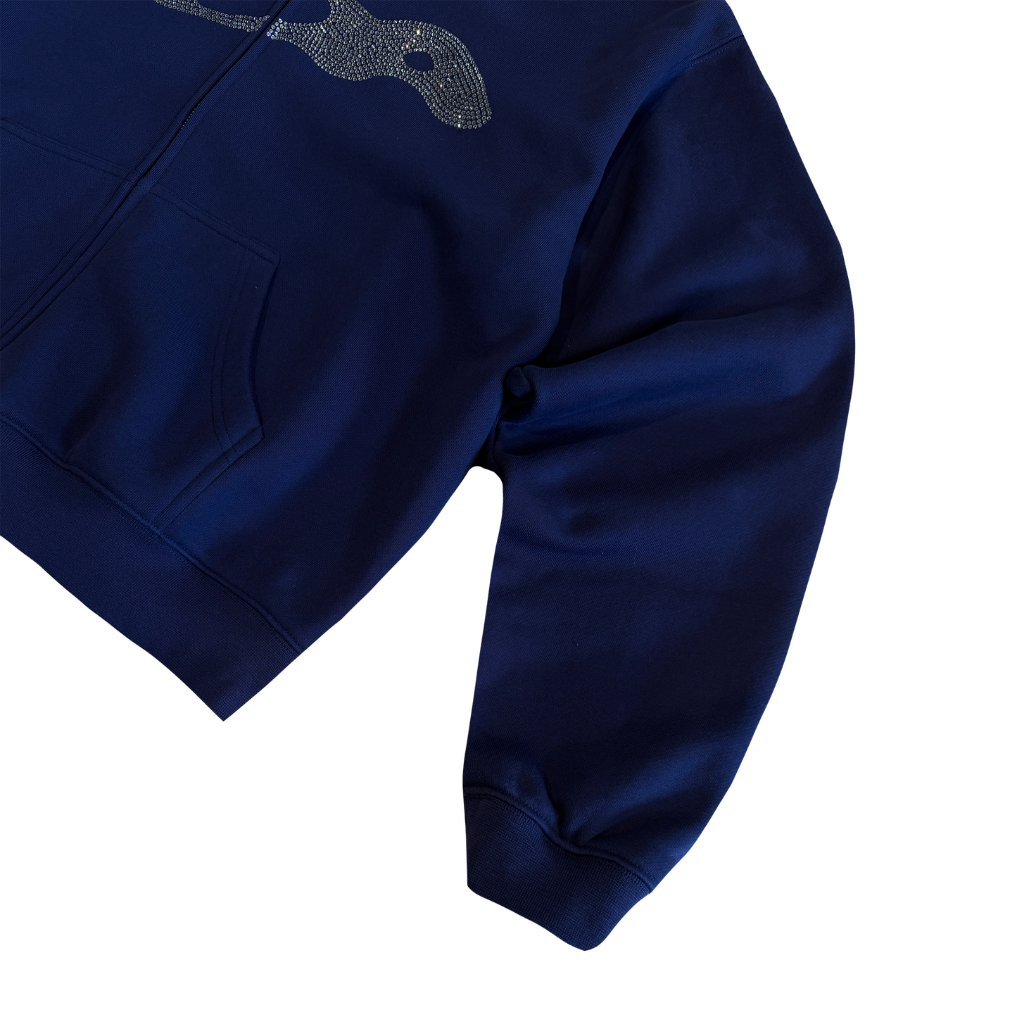 RHINESTONE ZIP UP NAVY