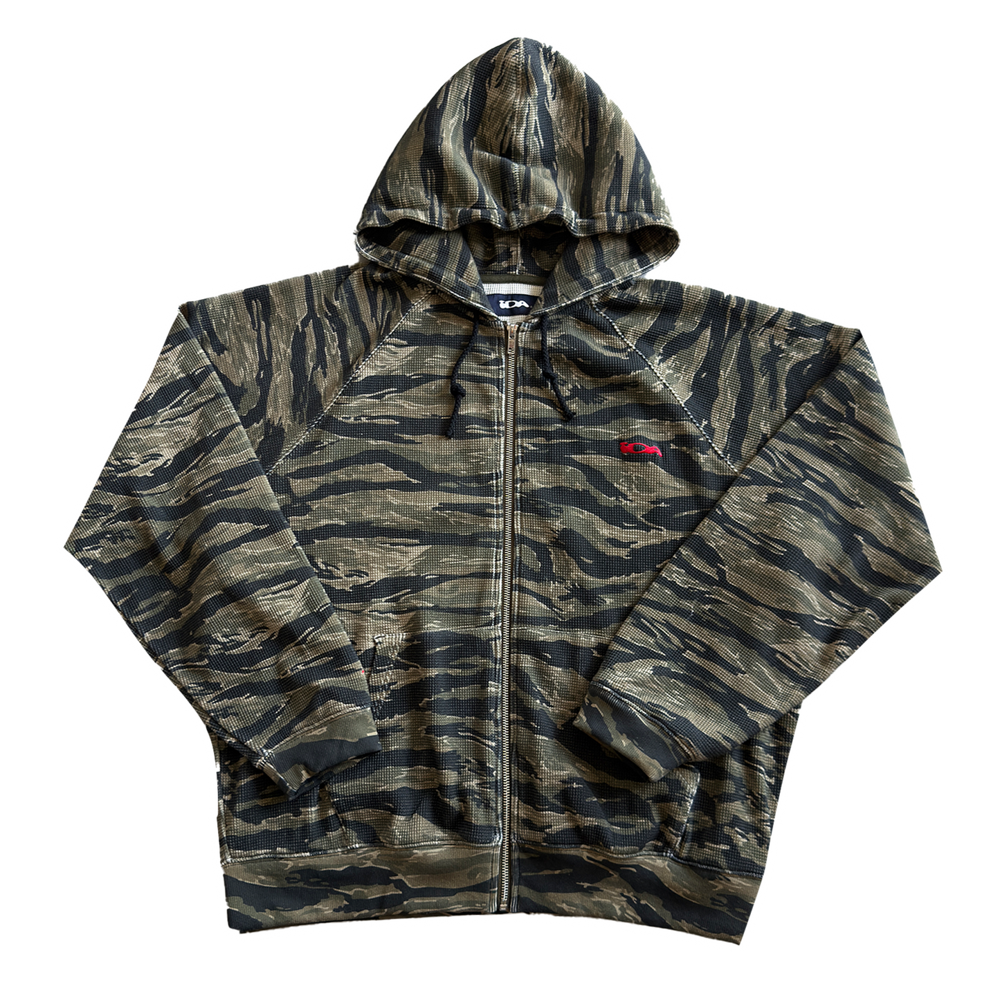 TIGER CAMO WAFFLE ZIP UP