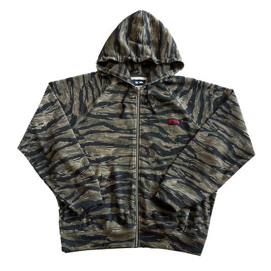 TIGER CAMO WAFFLE ZIP UP