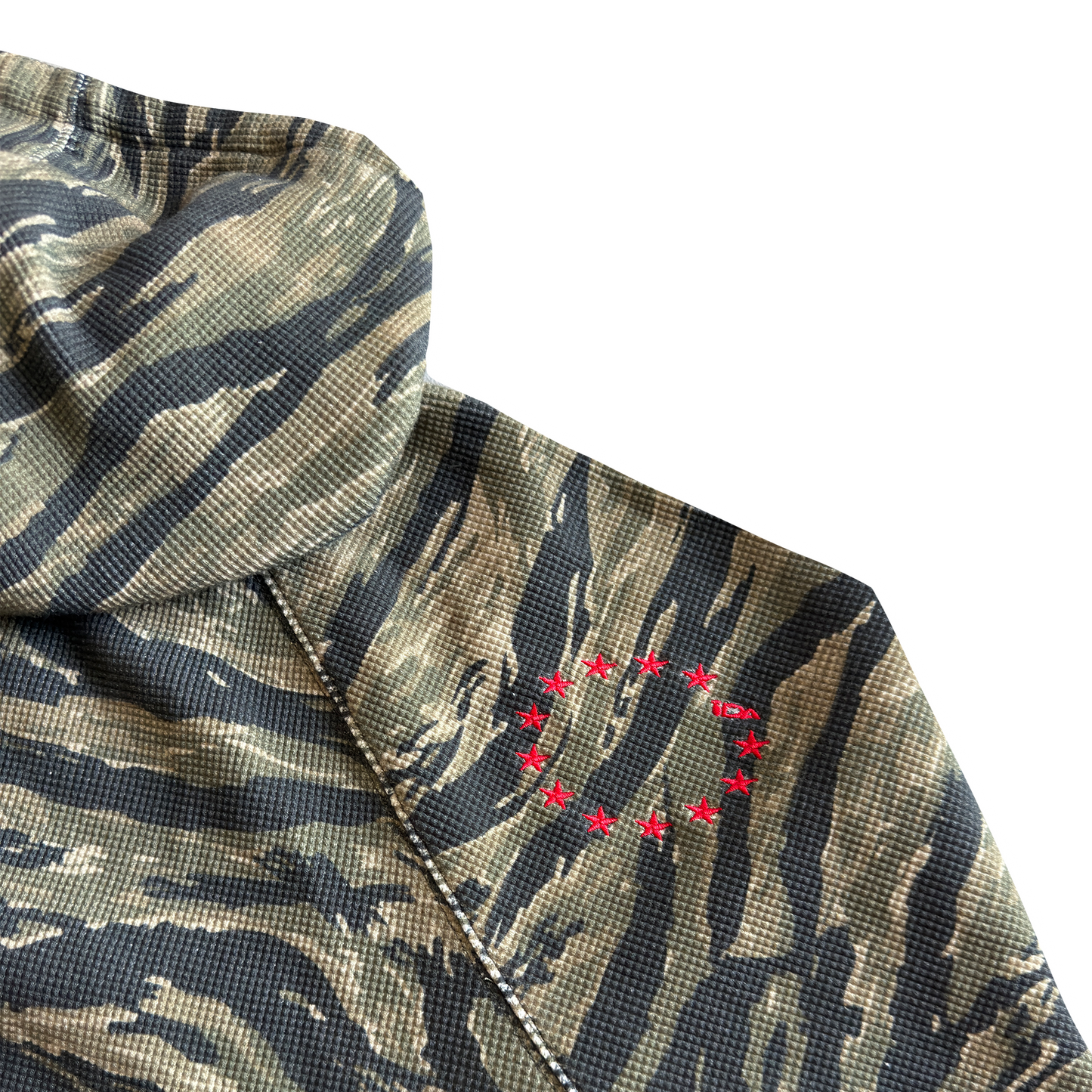 TIGER CAMO WAFFLE ZIP UP