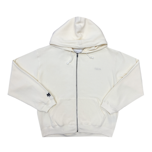 COMO WAFFLE ZIP UP (CREAM)
