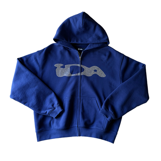 RHINESTONE ZIP UP NAVY