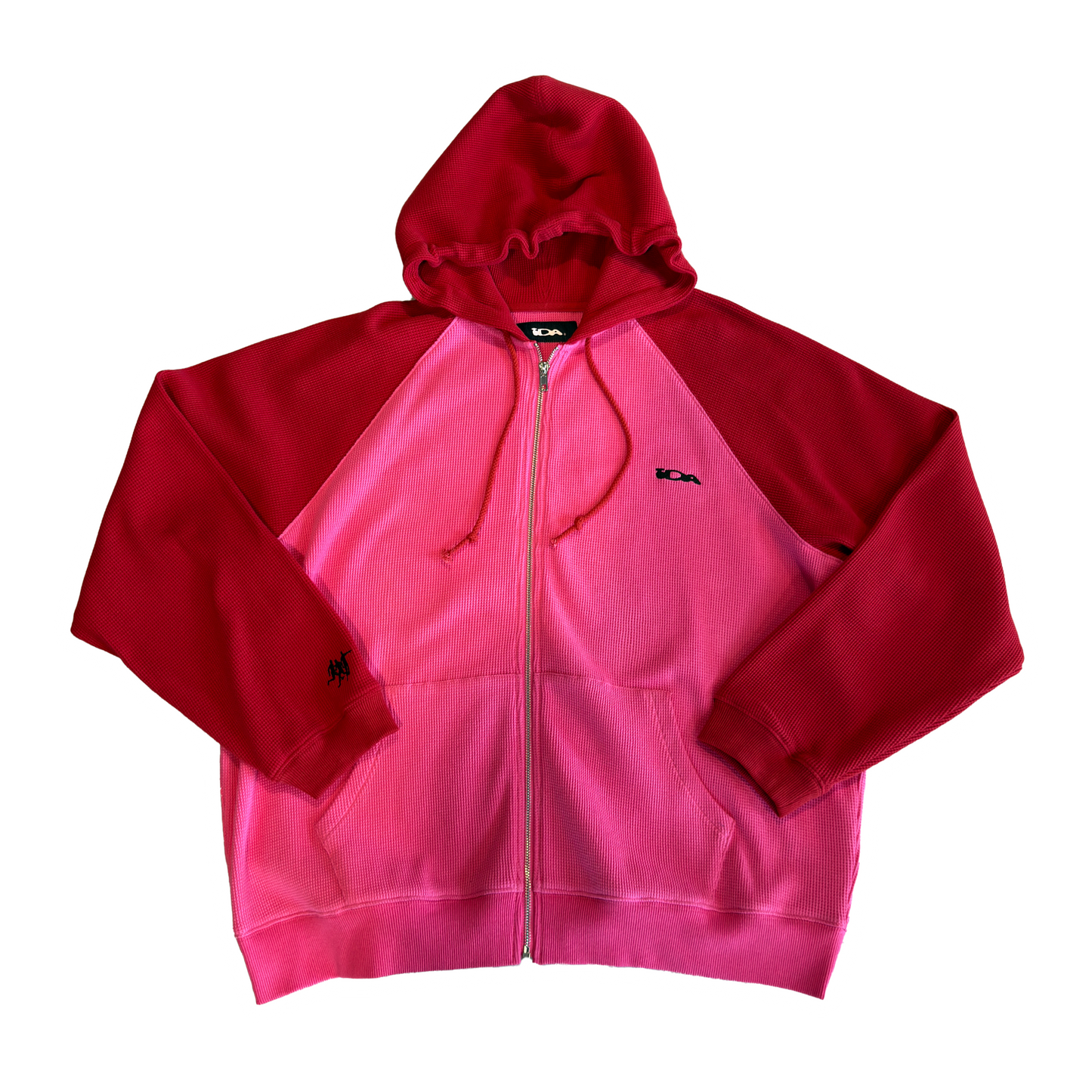 COMO WAFFLE ZIP UP PINK RED