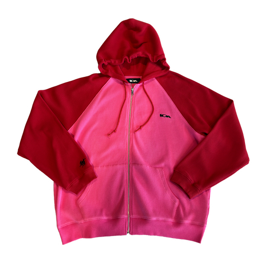 COMO WAFFLE ZIP UP (RED/PINK)